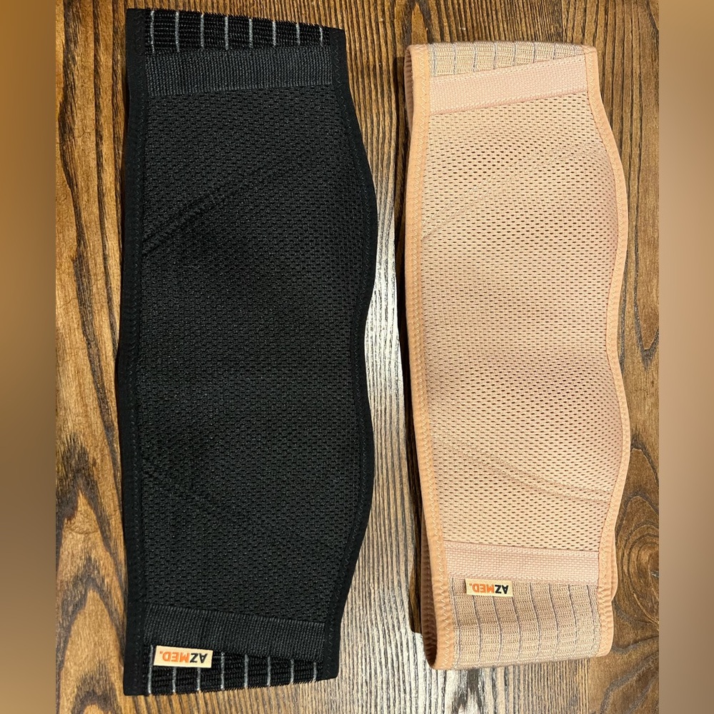 Two AZMED maternity belly bands